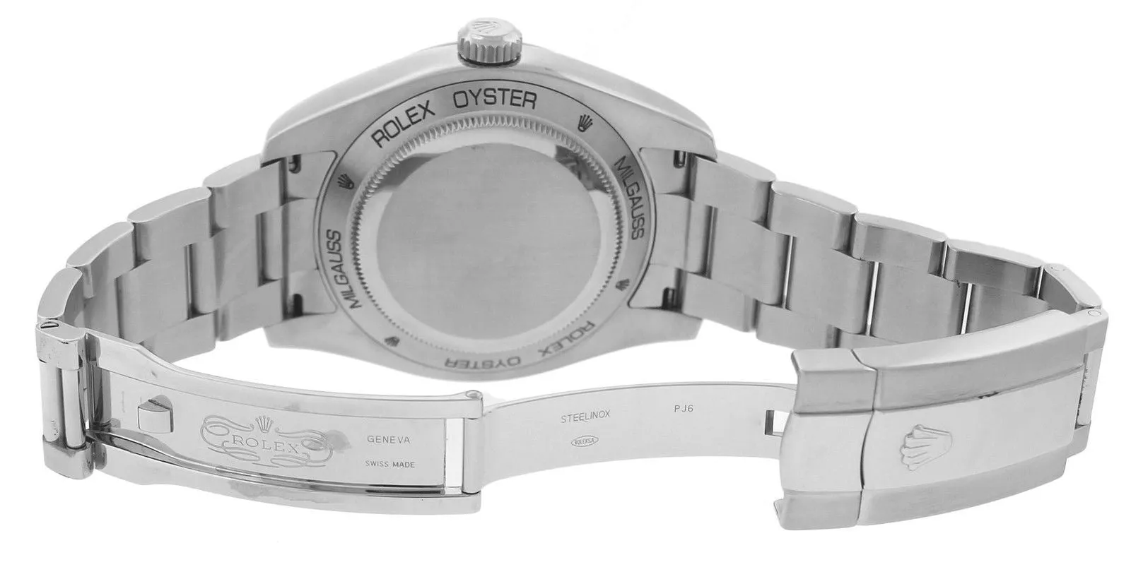 MINT Rolex Milgauss 116400 White Anti-Magnetic Stainless Steel Oyster 40mm Watch