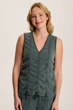 Mitzi Twill Cinched Cord Tank