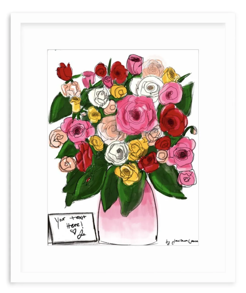 Mixed Roses with Framing