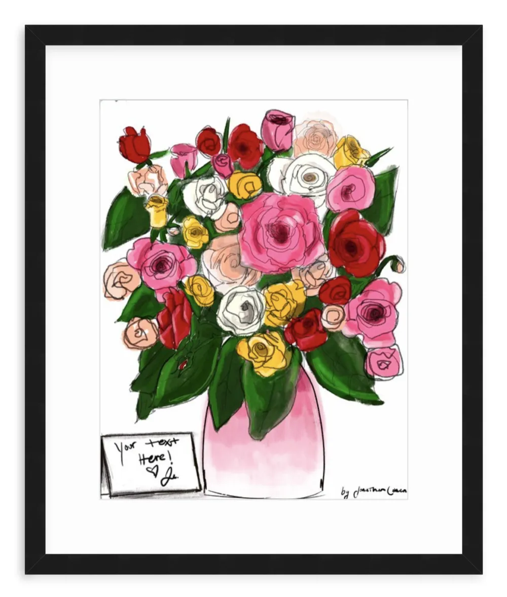 Mixed Roses with Framing