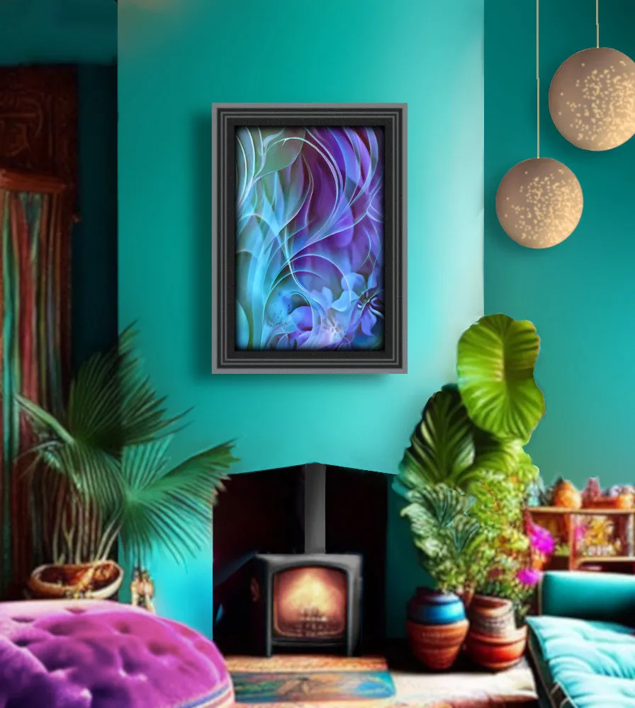 Modern Abstract Art Print in Purples and Blues, Contemporary Artwork Home Decor - "Natural Flow"