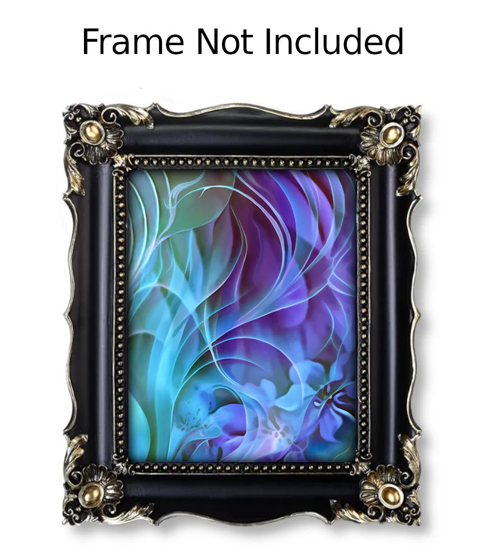 Modern Abstract Art Print in Purples and Blues, Contemporary Artwork Home Decor - "Natural Flow"