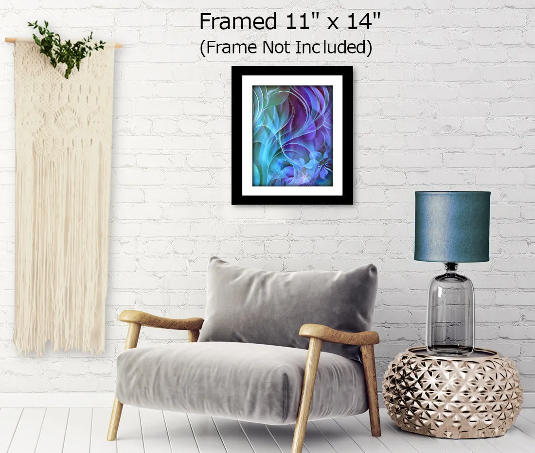 Modern Abstract Art Print in Purples and Blues, Contemporary Artwork Home Decor - "Natural Flow"
