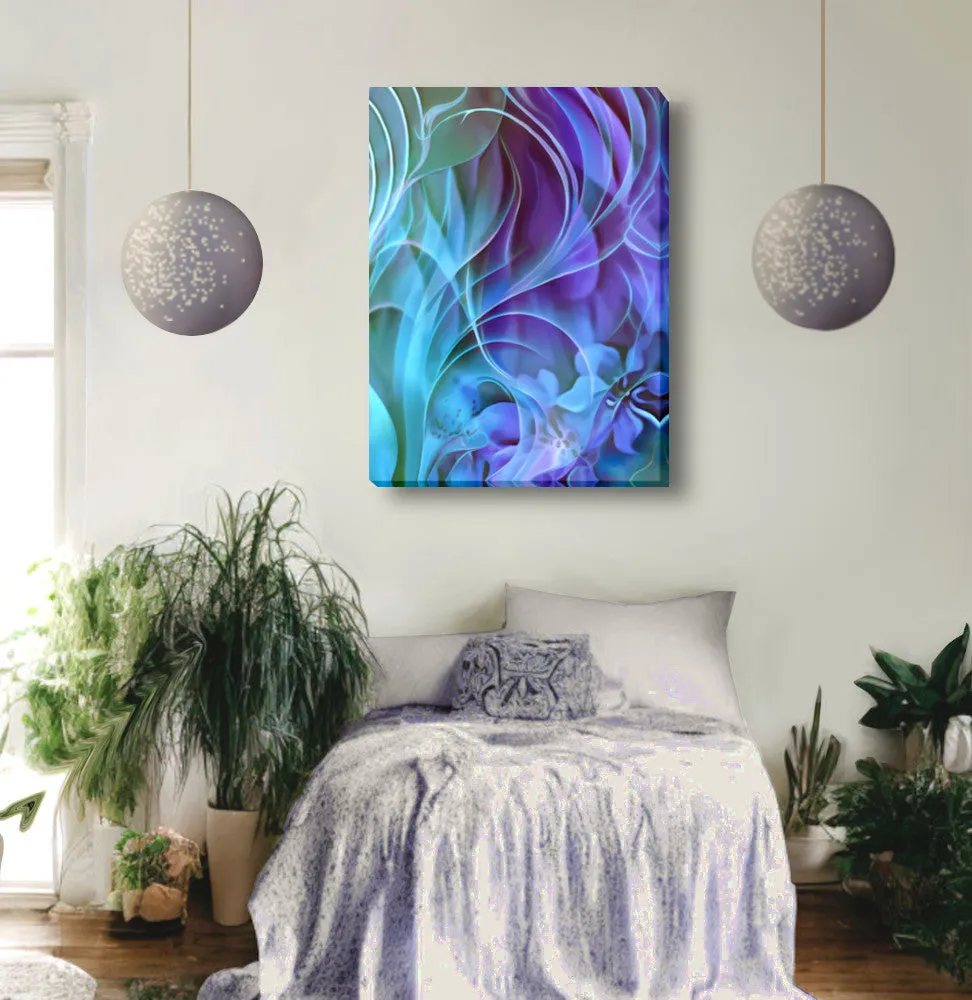 Modern Abstract Art Print in Purples and Blues, Contemporary Artwork Home Decor - "Natural Flow"