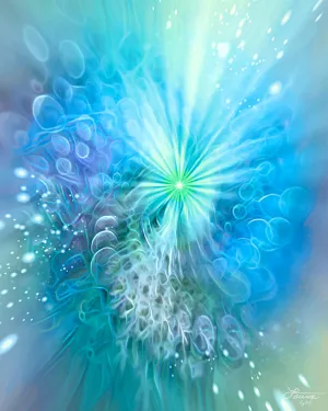 Modern Abstract Blue Art Print, Spiritual Wellness Meditation Decor - "Intuitive Sparks"