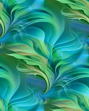 Modern Abstract Blue Art Print, Spiritual Wellness Meditation Decor - "Under the Sea"