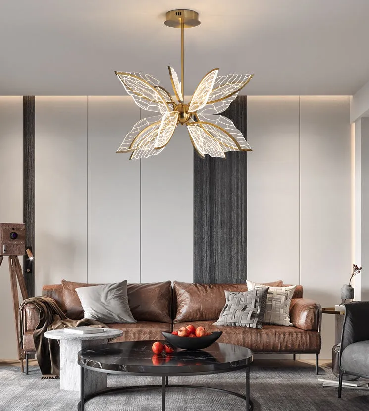 Modern Butterfly LED Chandelier with Acrylics