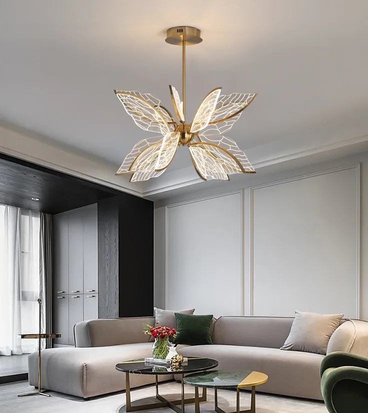 Modern Butterfly LED Chandelier with Acrylics
