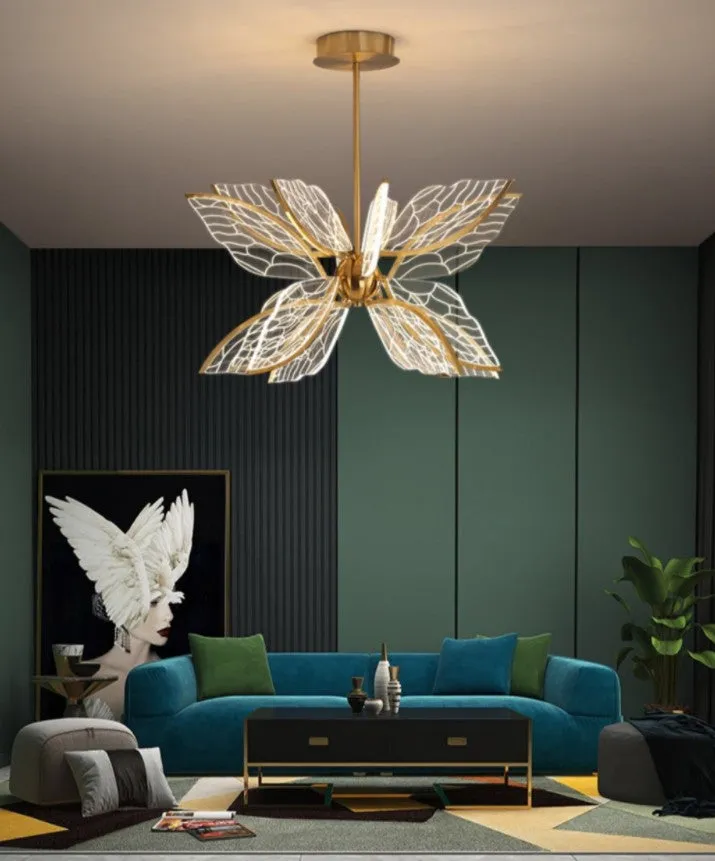 Modern Butterfly LED Chandelier with Acrylics