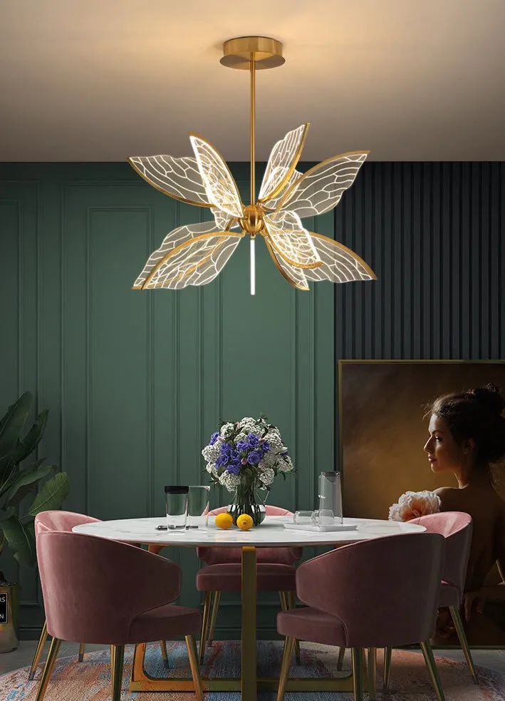 Modern Butterfly LED Chandelier with Acrylics