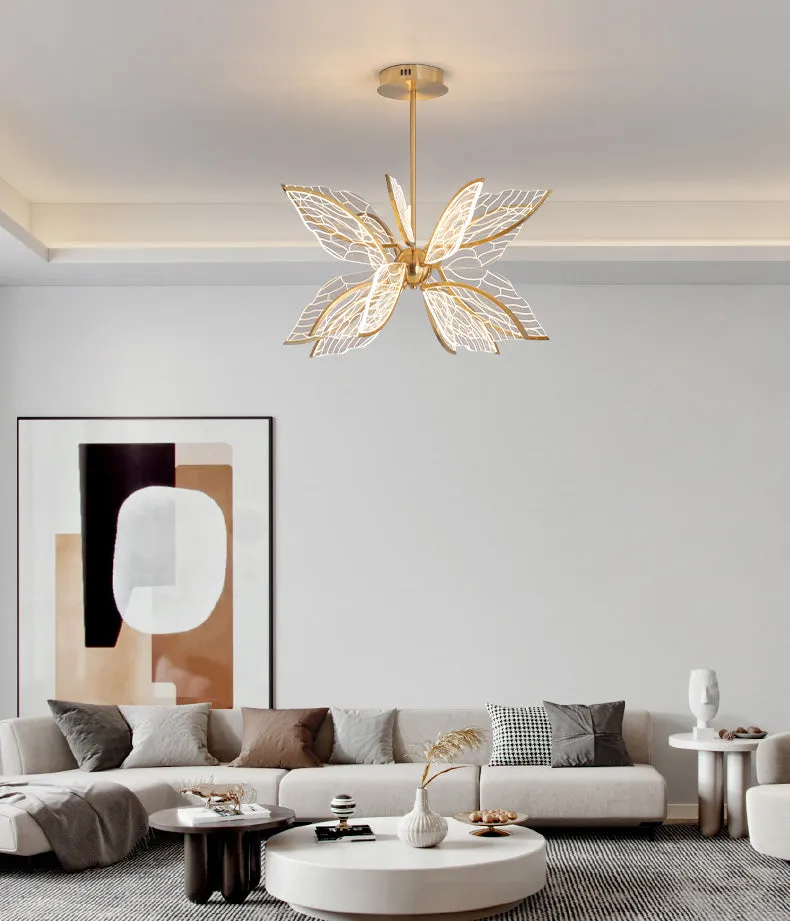 Modern Butterfly LED Chandelier with Acrylics