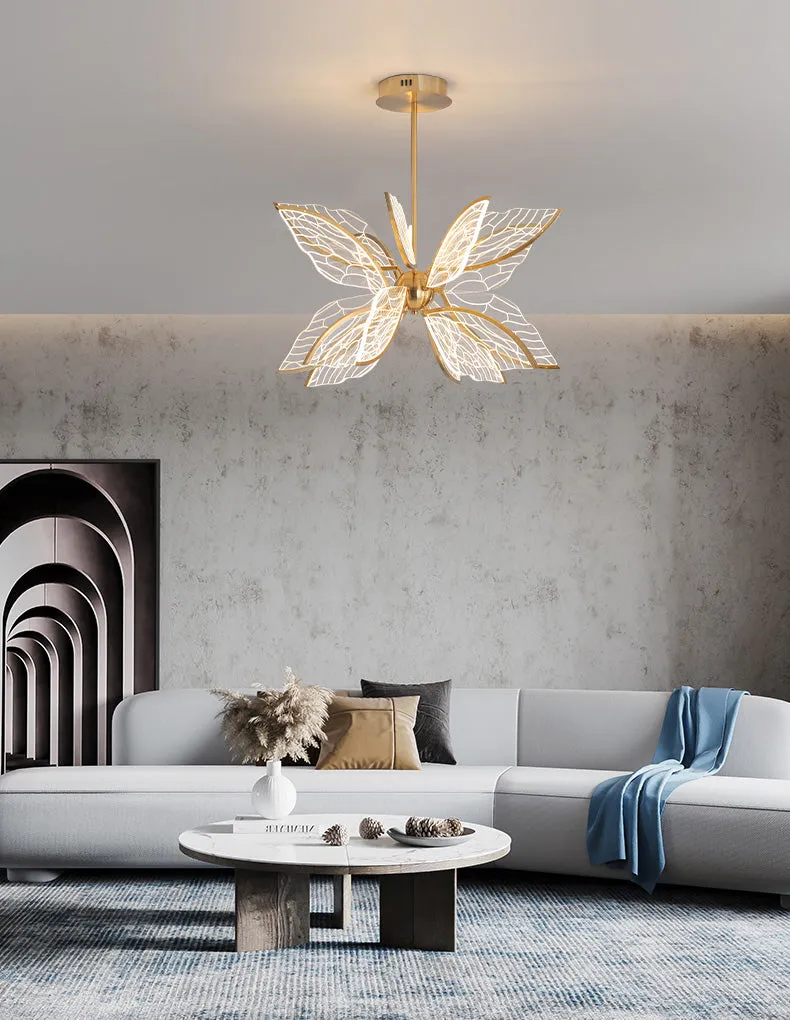 Modern Butterfly LED Chandelier with Acrylics