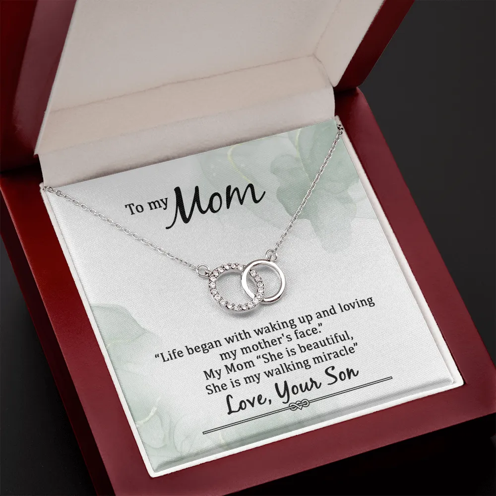 Mom Circle Necklace-My walking miracle, From Son