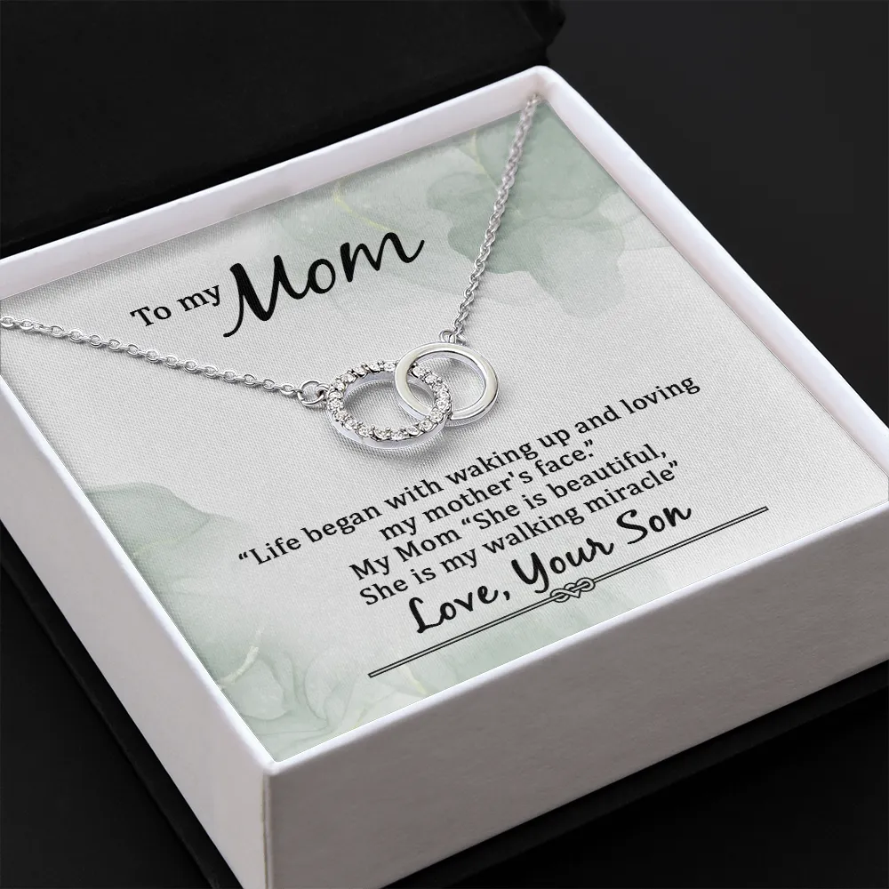 Mom Circle Necklace-My walking miracle, From Son