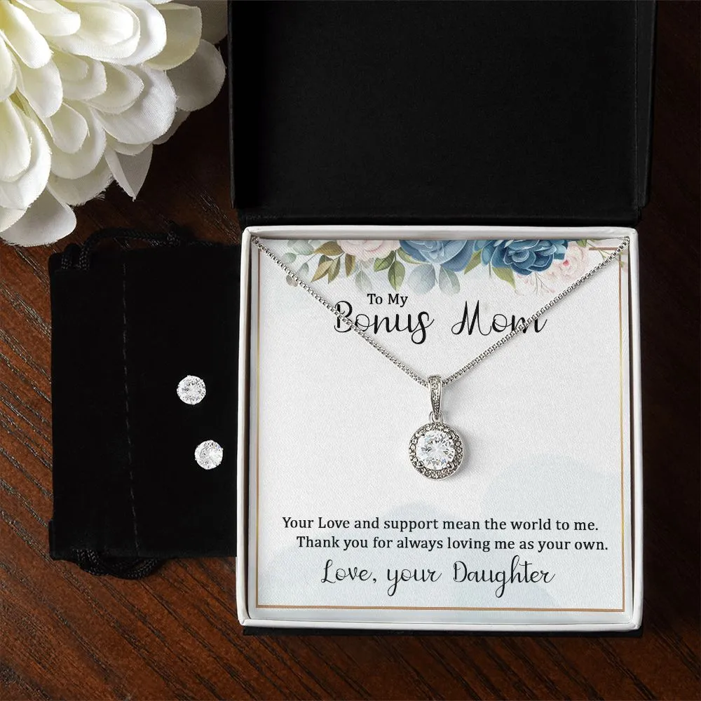 Mom Solitaire Jewelry Set, From Daughter-You mean the world
