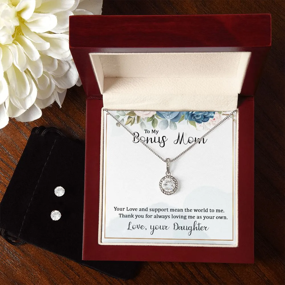 Mom Solitaire Jewelry Set, From Daughter-You mean the world