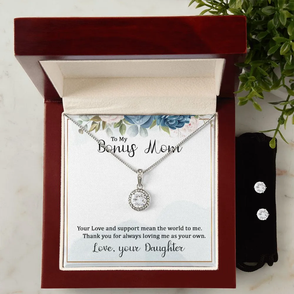 Mom Solitaire Jewelry Set, From Daughter-You mean the world