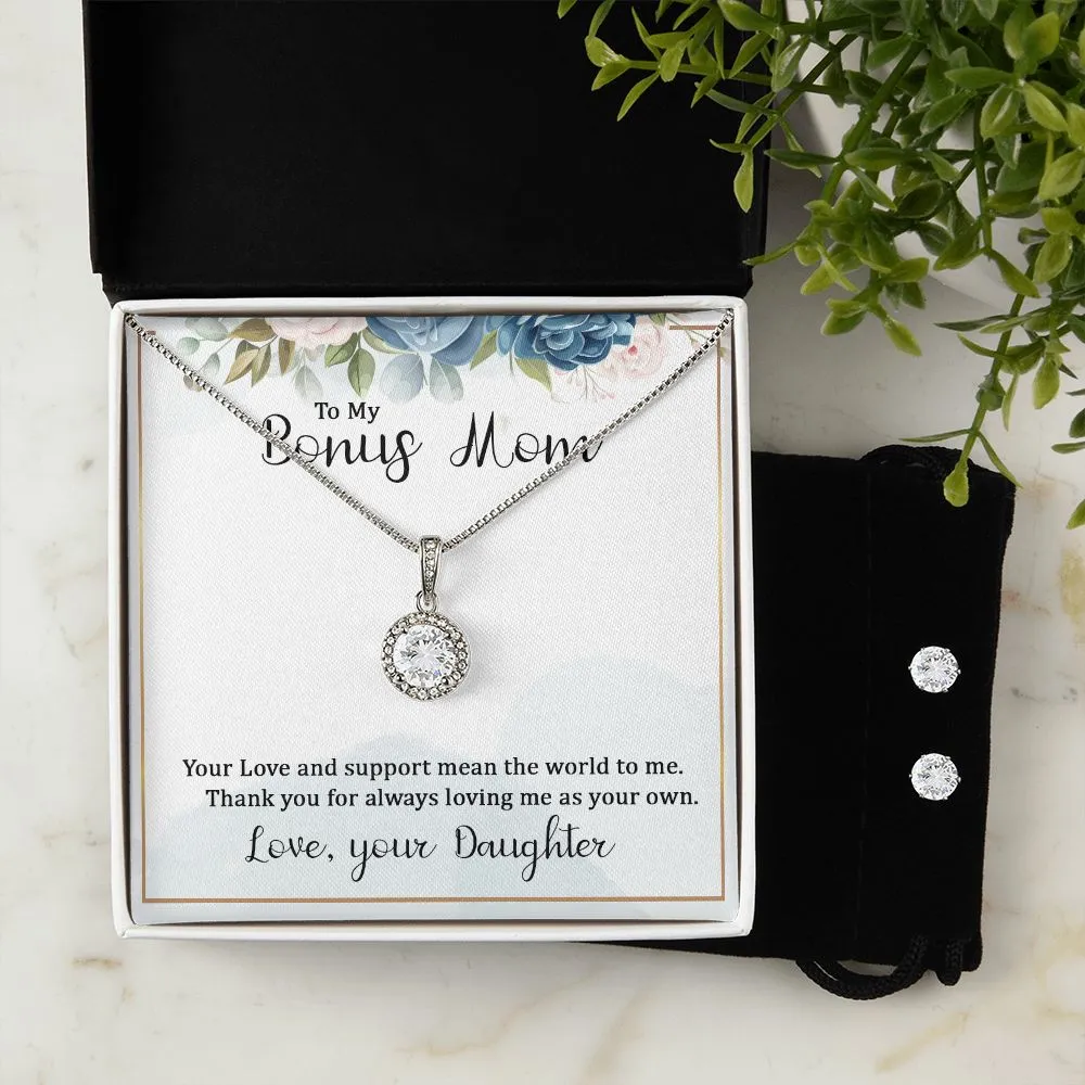 Mom Solitaire Jewelry Set, From Daughter-You mean the world