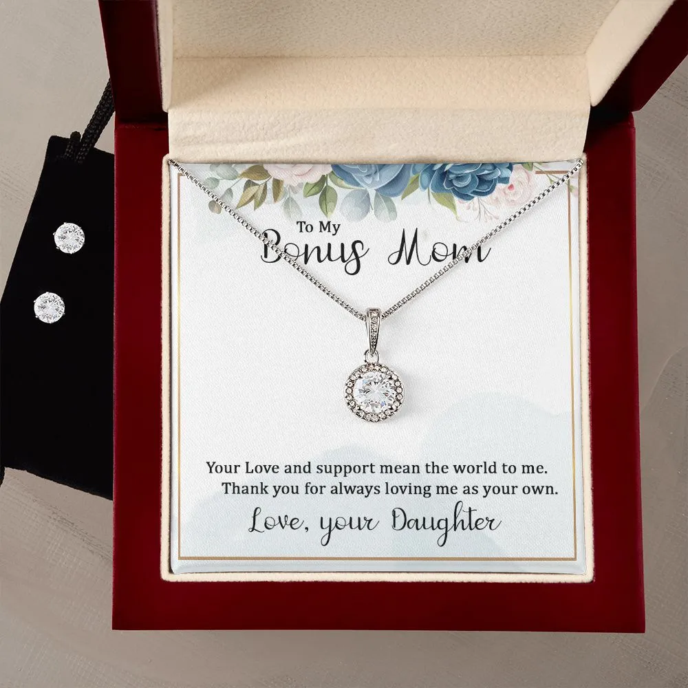 Mom Solitaire Jewelry Set, From Daughter-You mean the world