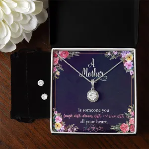 Mom Solitaire Jewelry Set-Laugh, dream, love