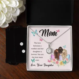 Mom Solitaire Jewelry Set-Mom & Daughter love is forever