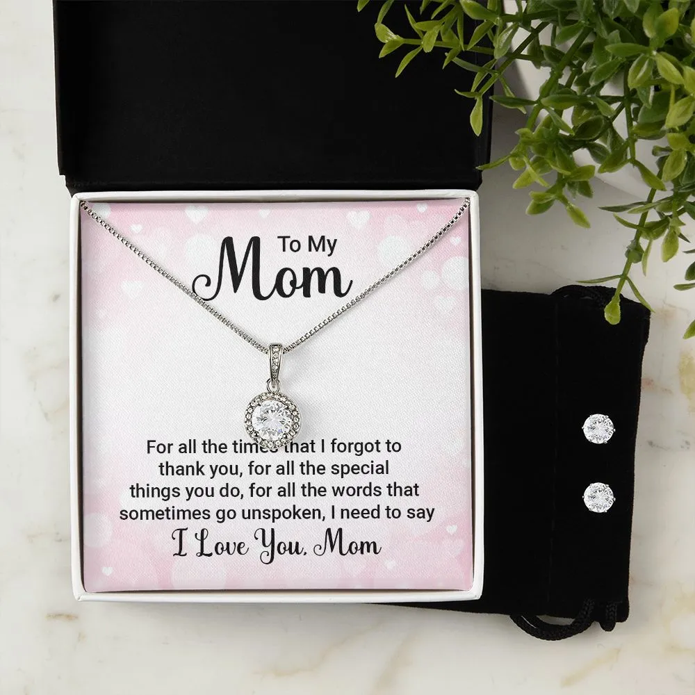 Mom Solitaire Jewelry Set-Thank you for all you do