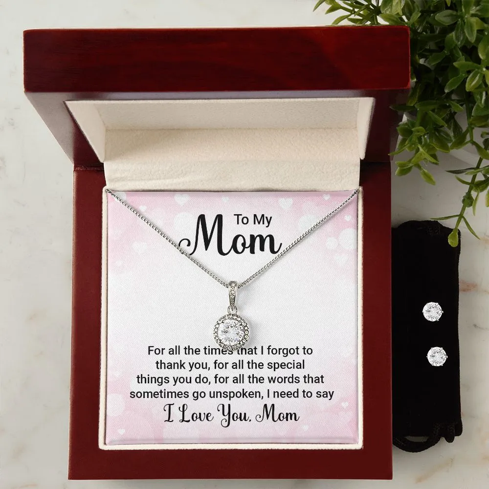 Mom Solitaire Jewelry Set-Thank you for all you do