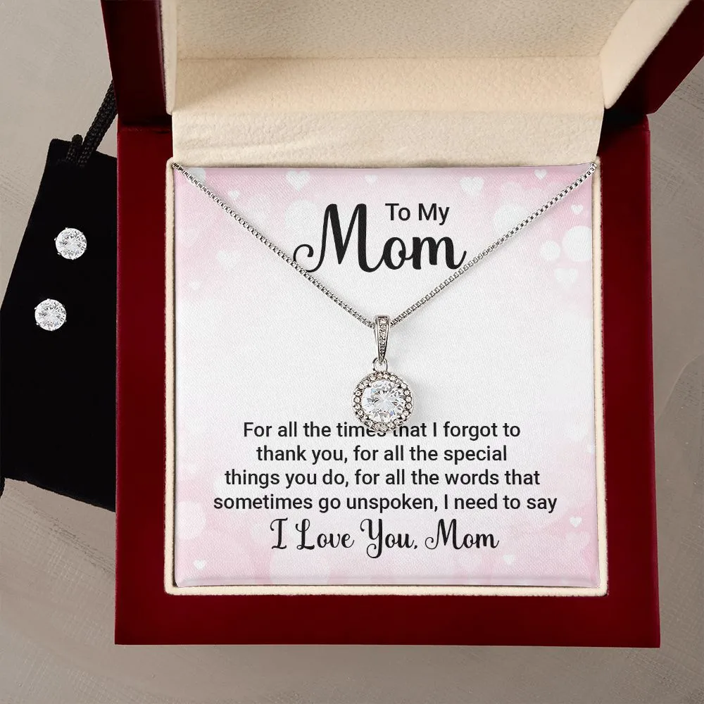 Mom Solitaire Jewelry Set-Thank you for all you do