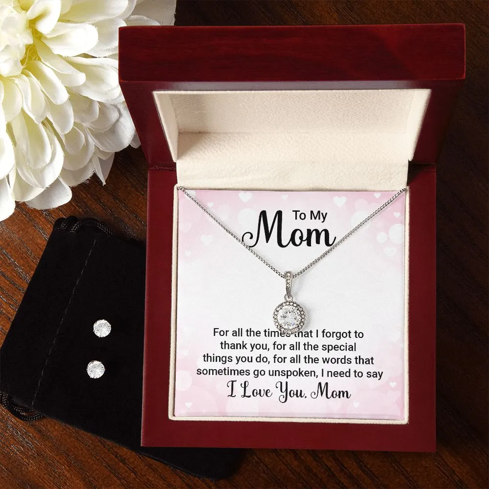 Mom Solitaire Jewelry Set-Thank you for all you do