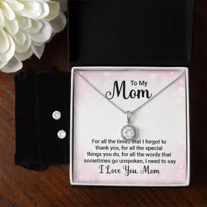 Mom Solitaire Jewelry Set-Thank you for all you do