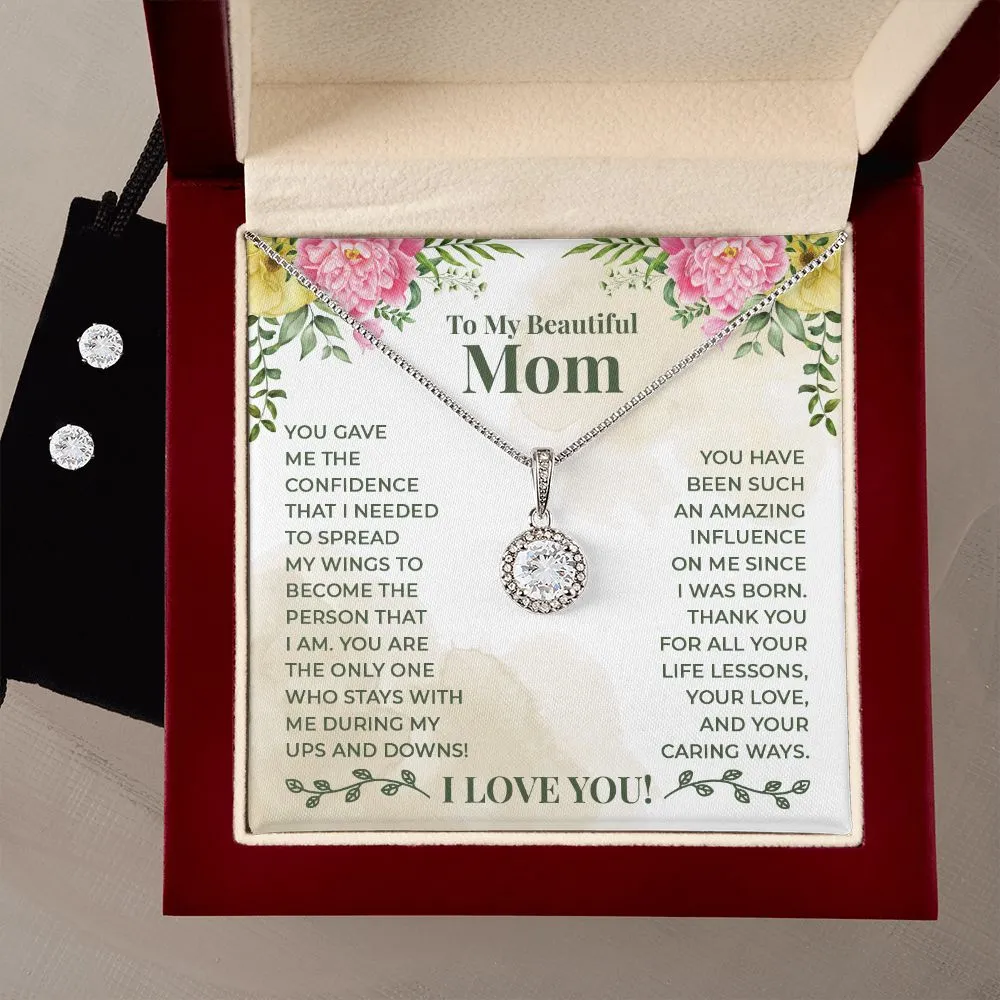 Mom Solitaire Jewelry Set-Thank you for your love