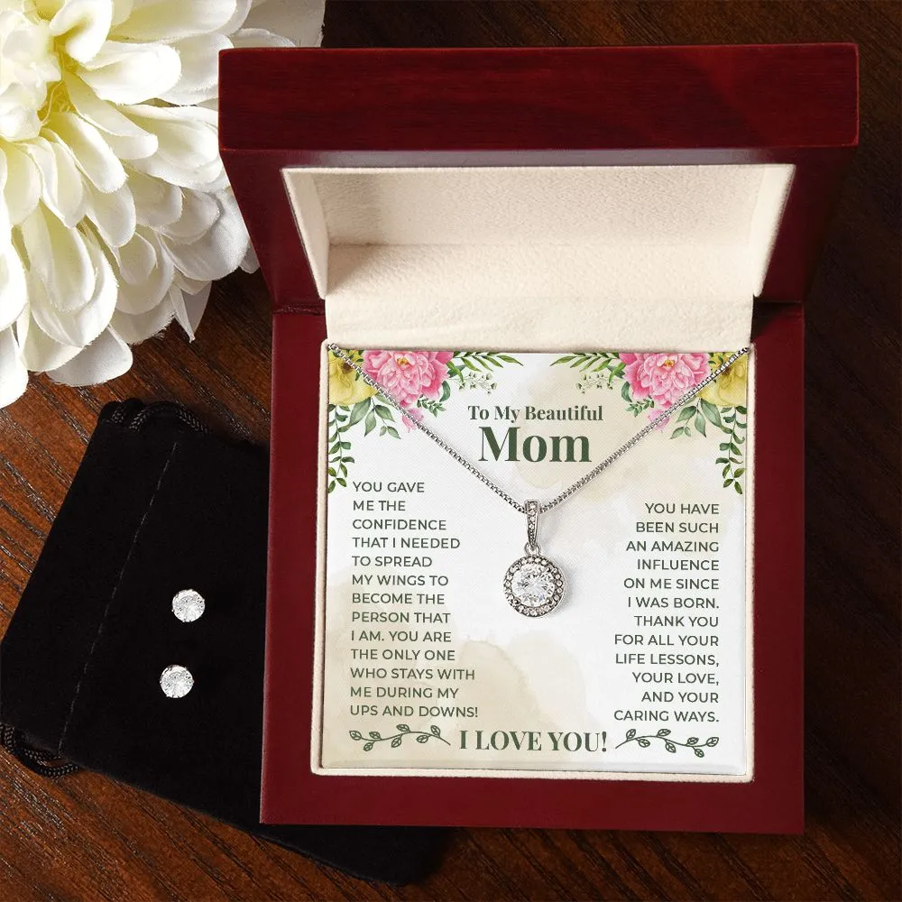 Mom Solitaire Jewelry Set-Thank you for your love