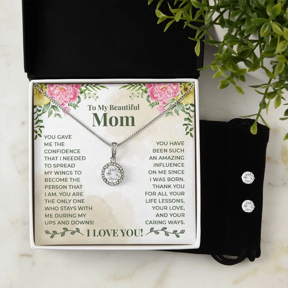 Mom Solitaire Jewelry Set-Thank you for your love