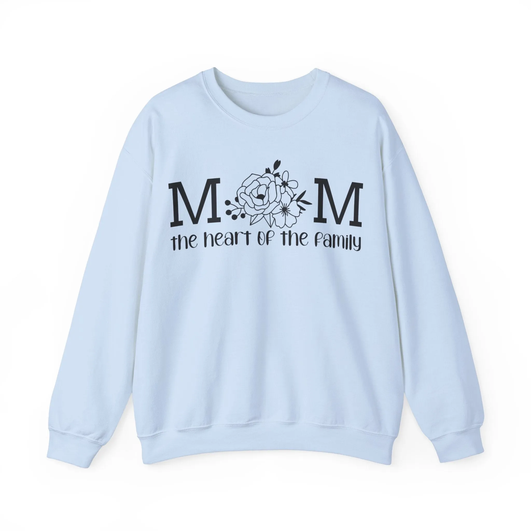 Mom The Heart of The Family Unisex Heavy Blend™ Crewneck Sweatshirt