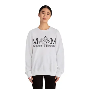 Mom The Heart of The Family Unisex Heavy Blend™ Crewneck Sweatshirt