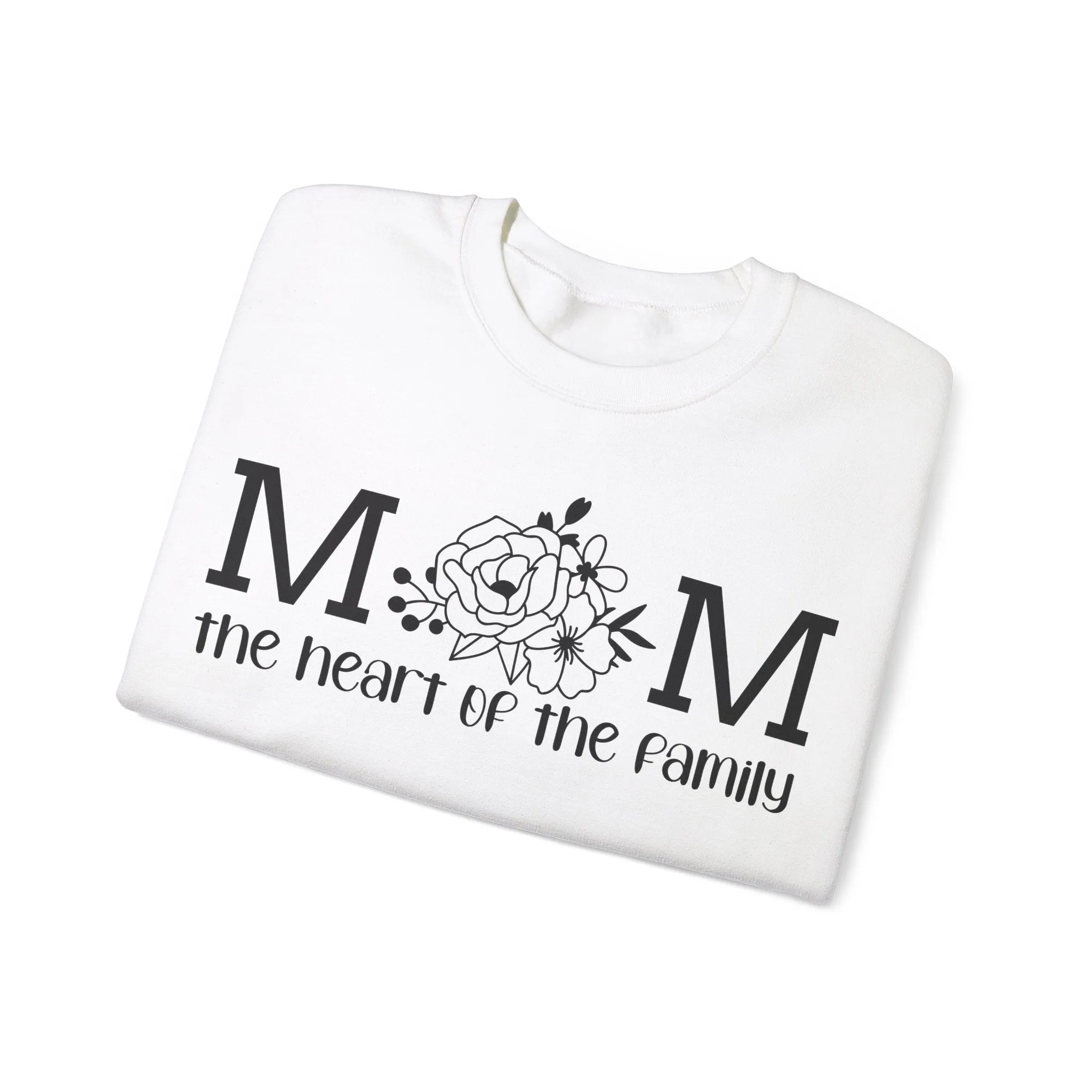 Mom The Heart of The Family Unisex Heavy Blend™ Crewneck Sweatshirt