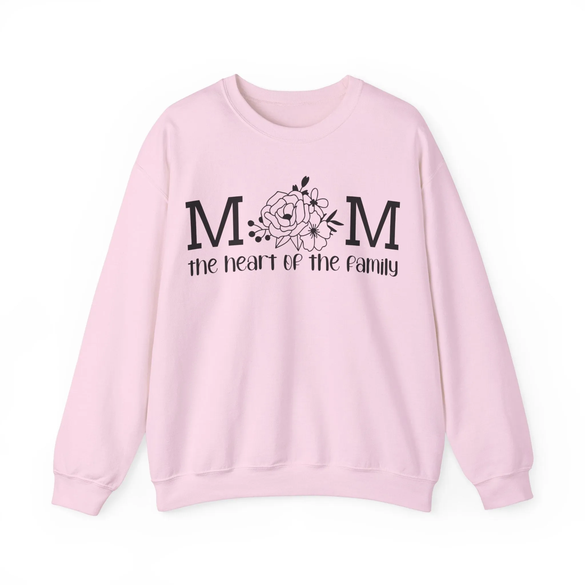 Mom The Heart of The Family Unisex Heavy Blend™ Crewneck Sweatshirt