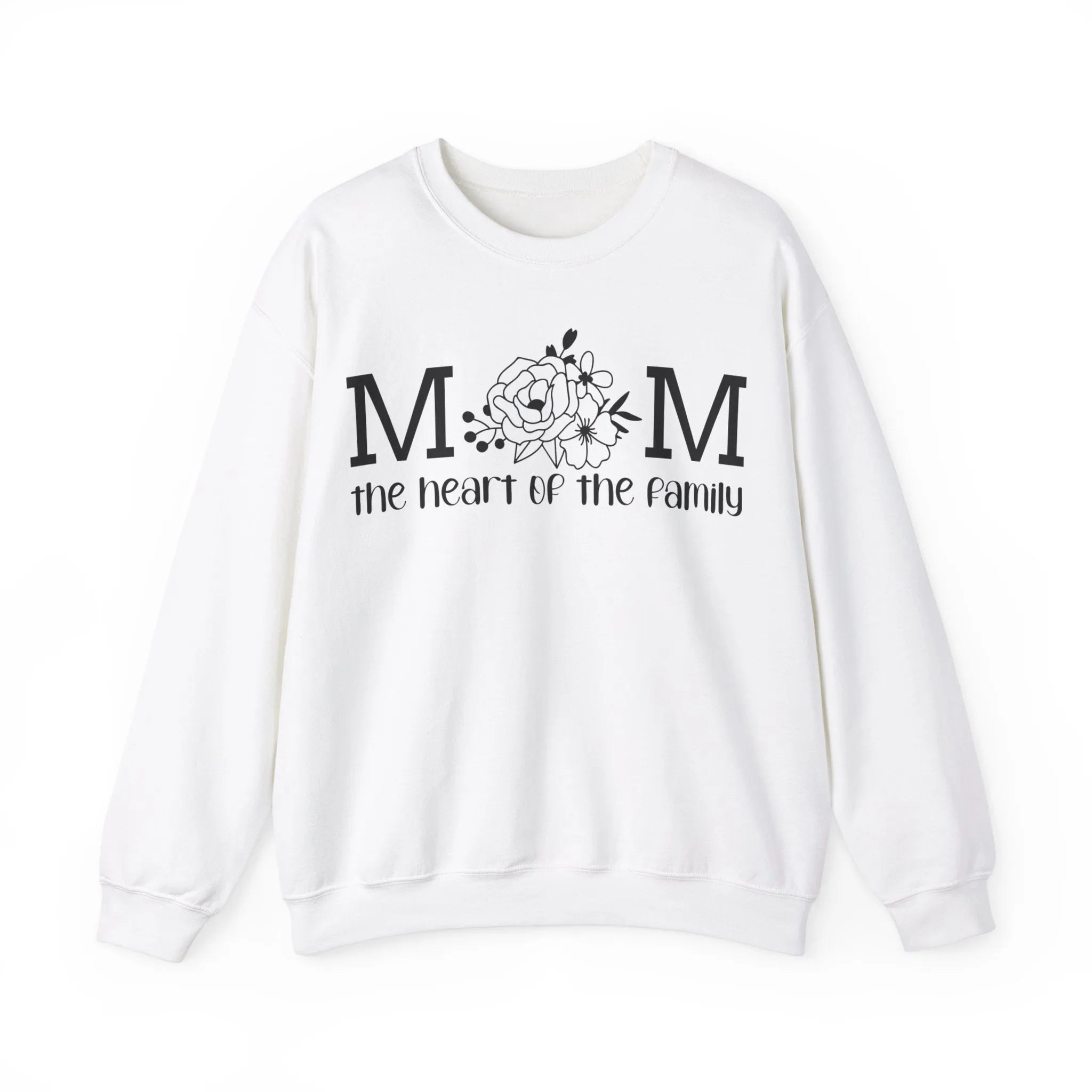 Mom The Heart of The Family Unisex Heavy Blend™ Crewneck Sweatshirt