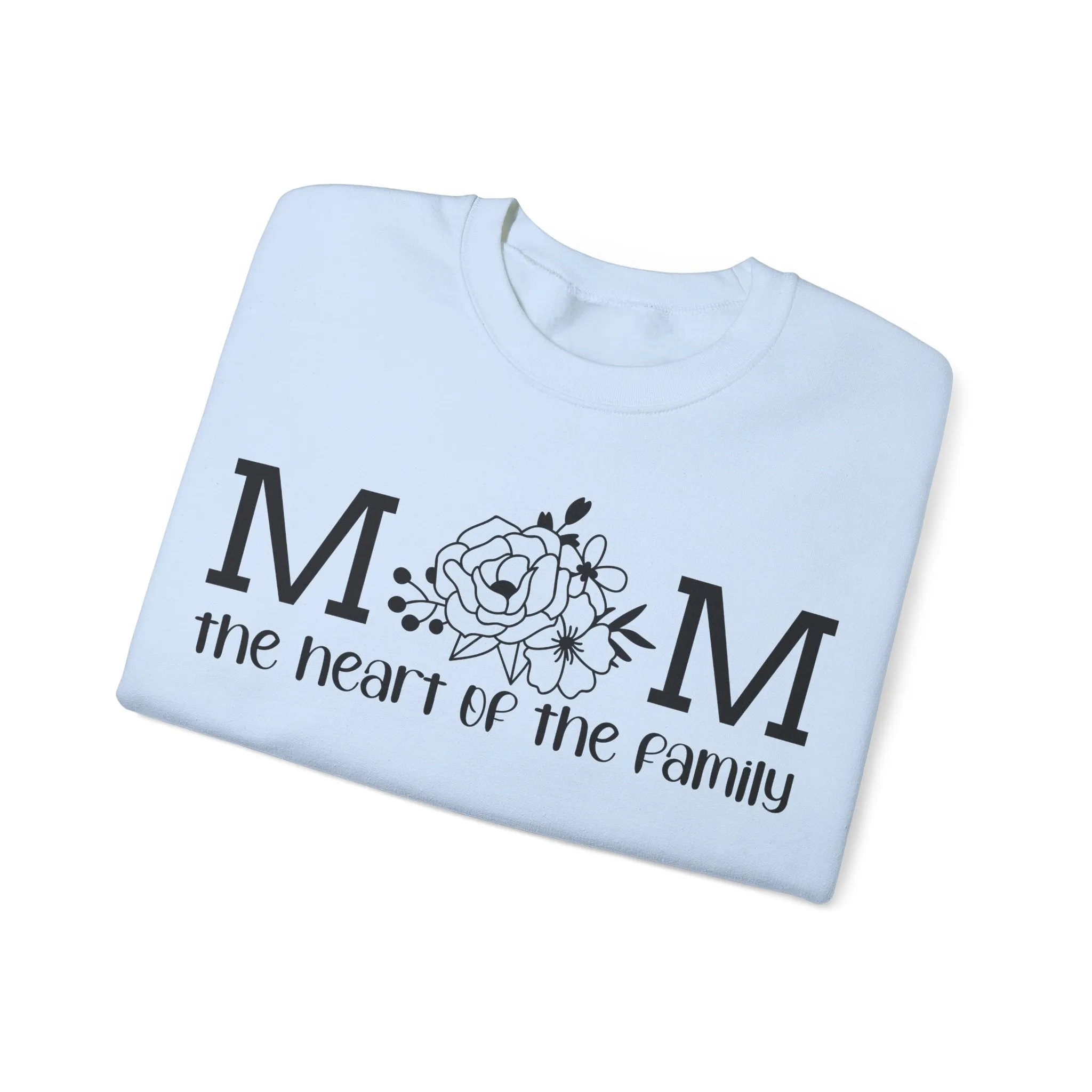 Mom The Heart of The Family Unisex Heavy Blend™ Crewneck Sweatshirt