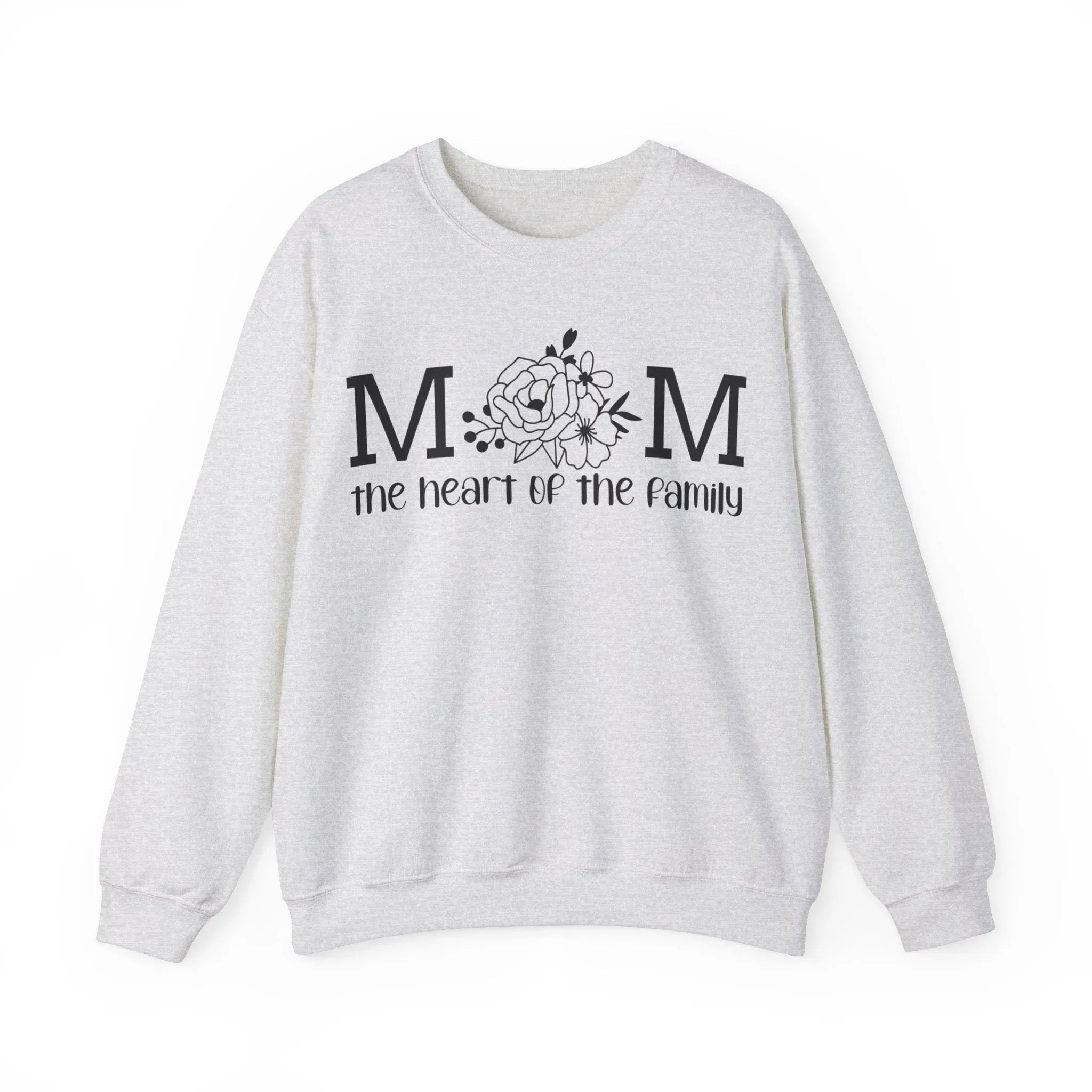 Mom The Heart of The Family Unisex Heavy Blend™ Crewneck Sweatshirt