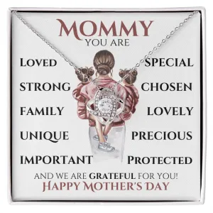 Mommy You Are | Everything | Mom of Girls Gift | Mother's Day - Love Knot Necklace
