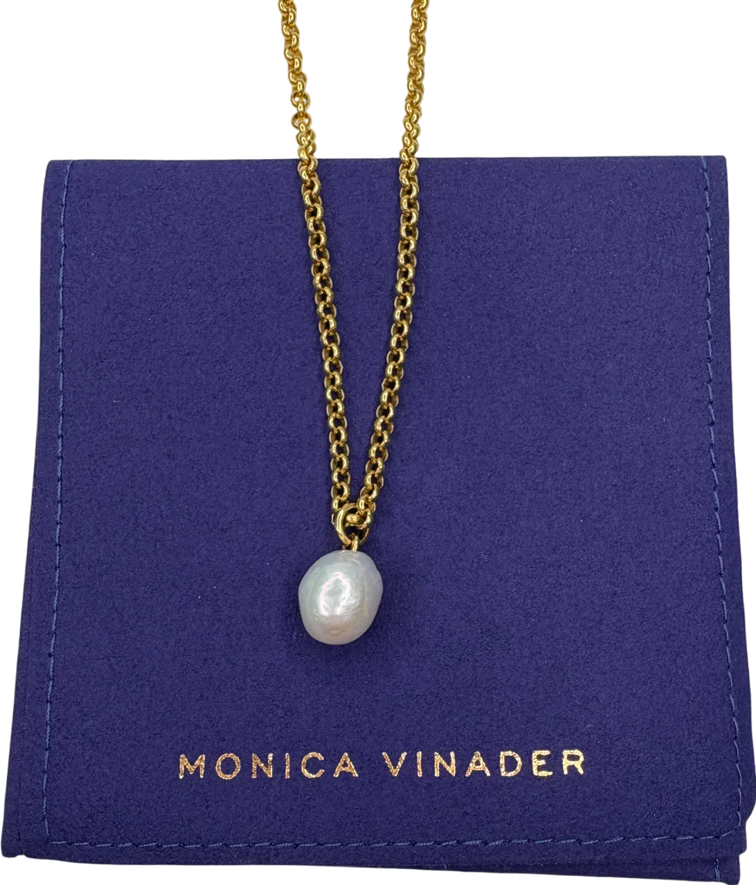 Monica Vinader Nura 18k Gold vermeil Pearl Pendant Necklace