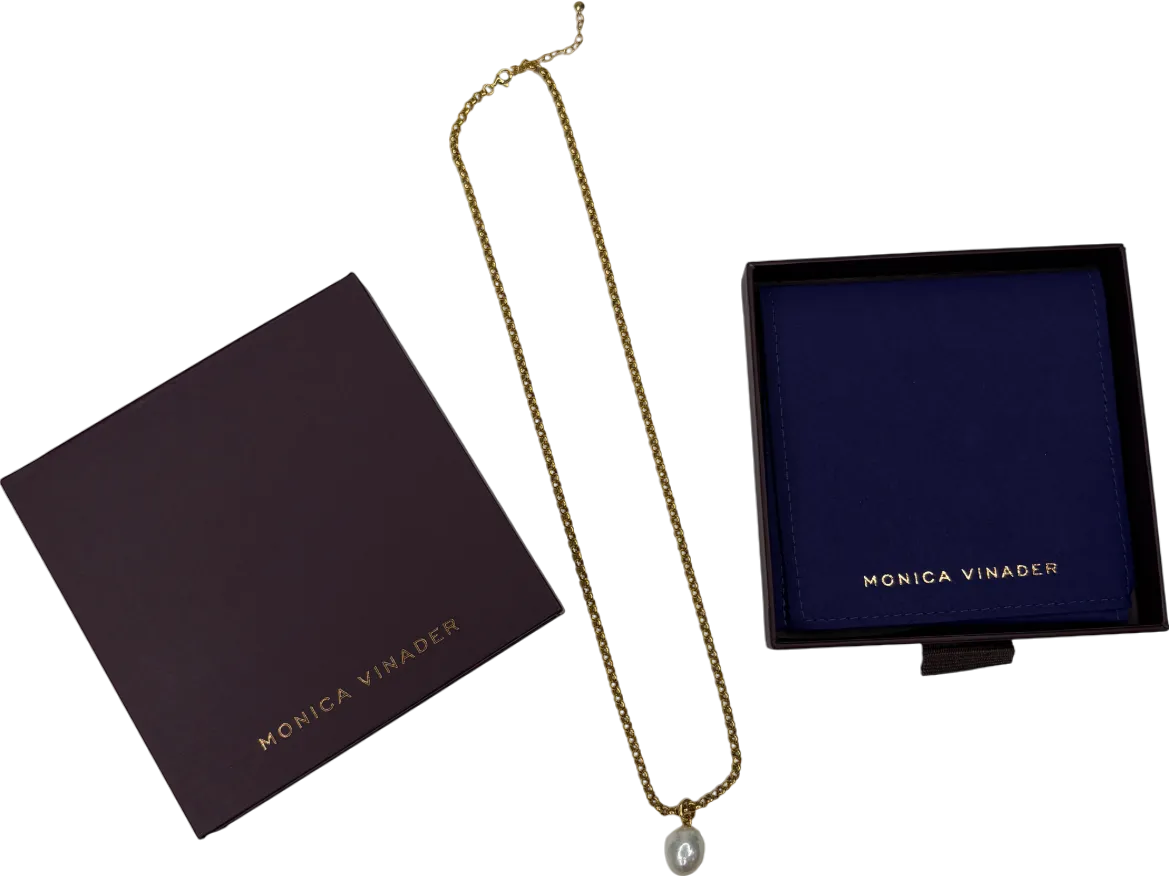 Monica Vinader Nura 18k Gold vermeil Pearl Pendant Necklace