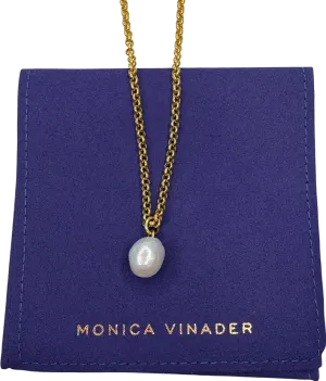Monica Vinader Nura 18k Gold vermeil Pearl Pendant Necklace