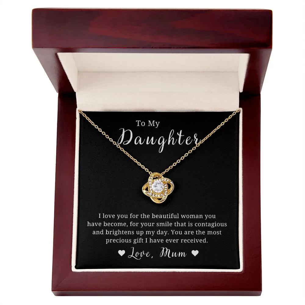 Mother to Daughter Gift Necklace, With Message Card, Hand Made Gold Jewelry For Daughters Birthday Gift