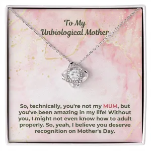 Mother's Day Gift, Birthday Gift for Mum Love Knot Necklace with Heartfelt Message Card M65 MUM