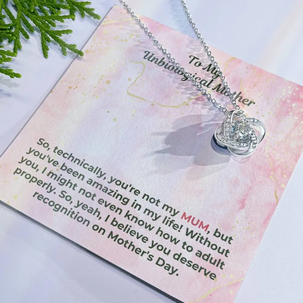 Mother's Day Gift, Birthday Gift for Mum Love Knot Necklace with Heartfelt Message Card M65 MUM