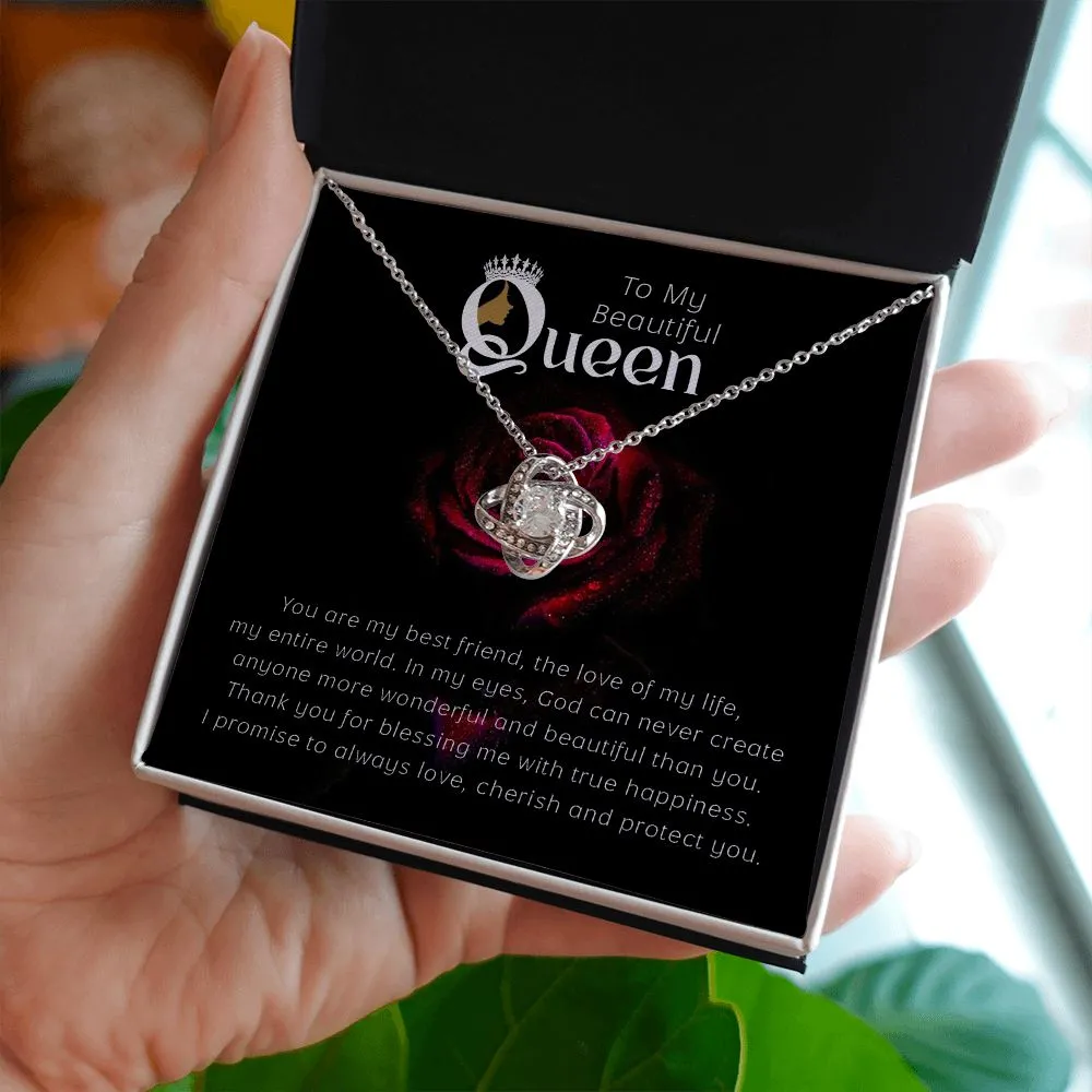 Mother's Day Gift For My Queen - Beautiful! Love Knot Necklace