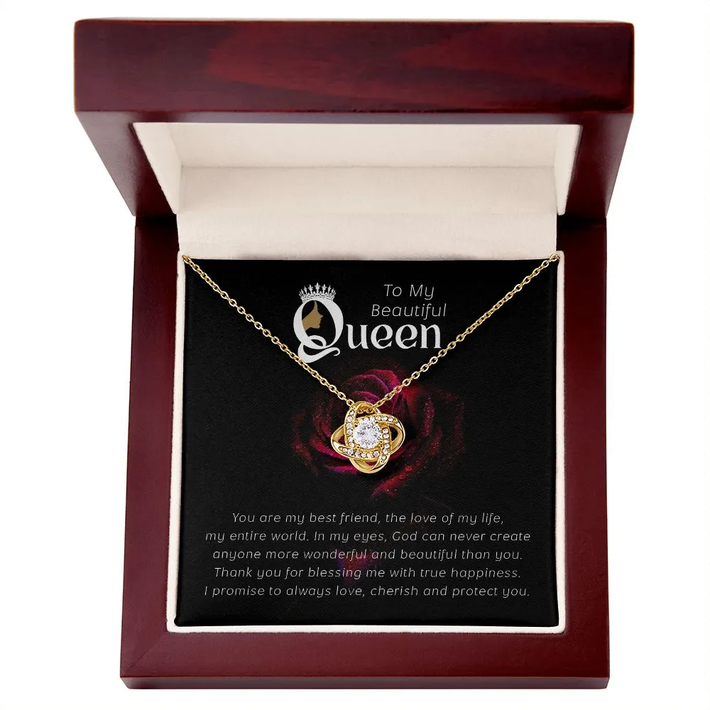 Mother's Day Gift For My Queen - Beautiful! Love Knot Necklace