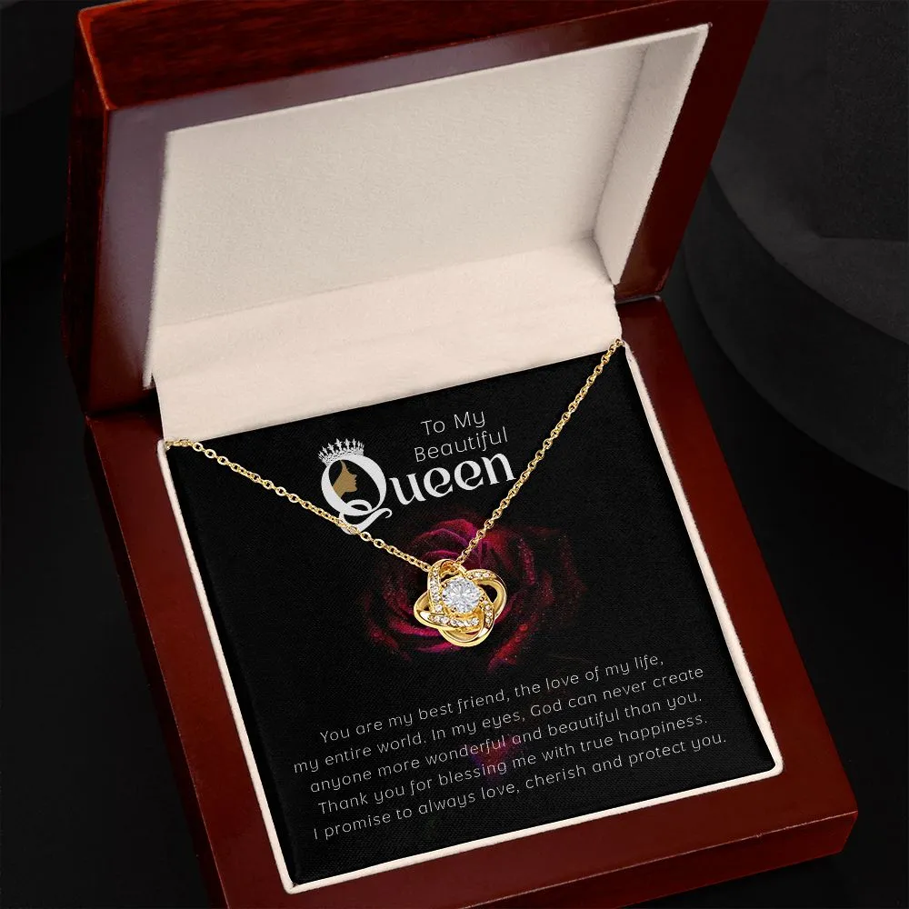 Mother's Day Gift For My Queen - Beautiful! Love Knot Necklace